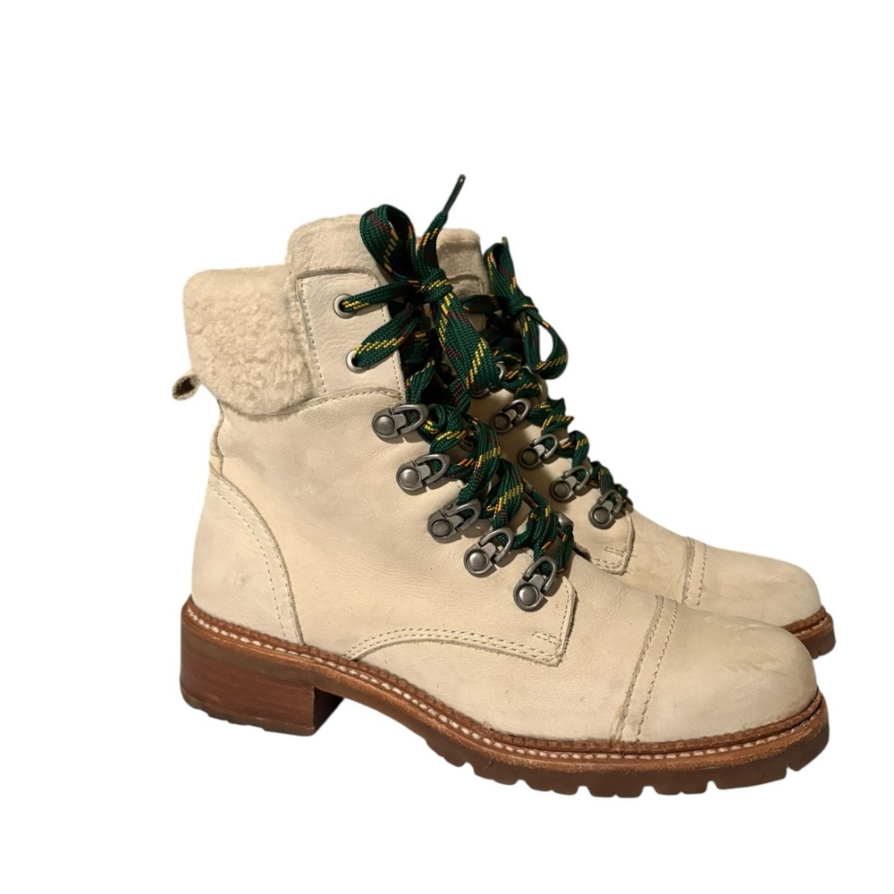 Frye Samantha Suede Shearling Hiker Boots Size 8